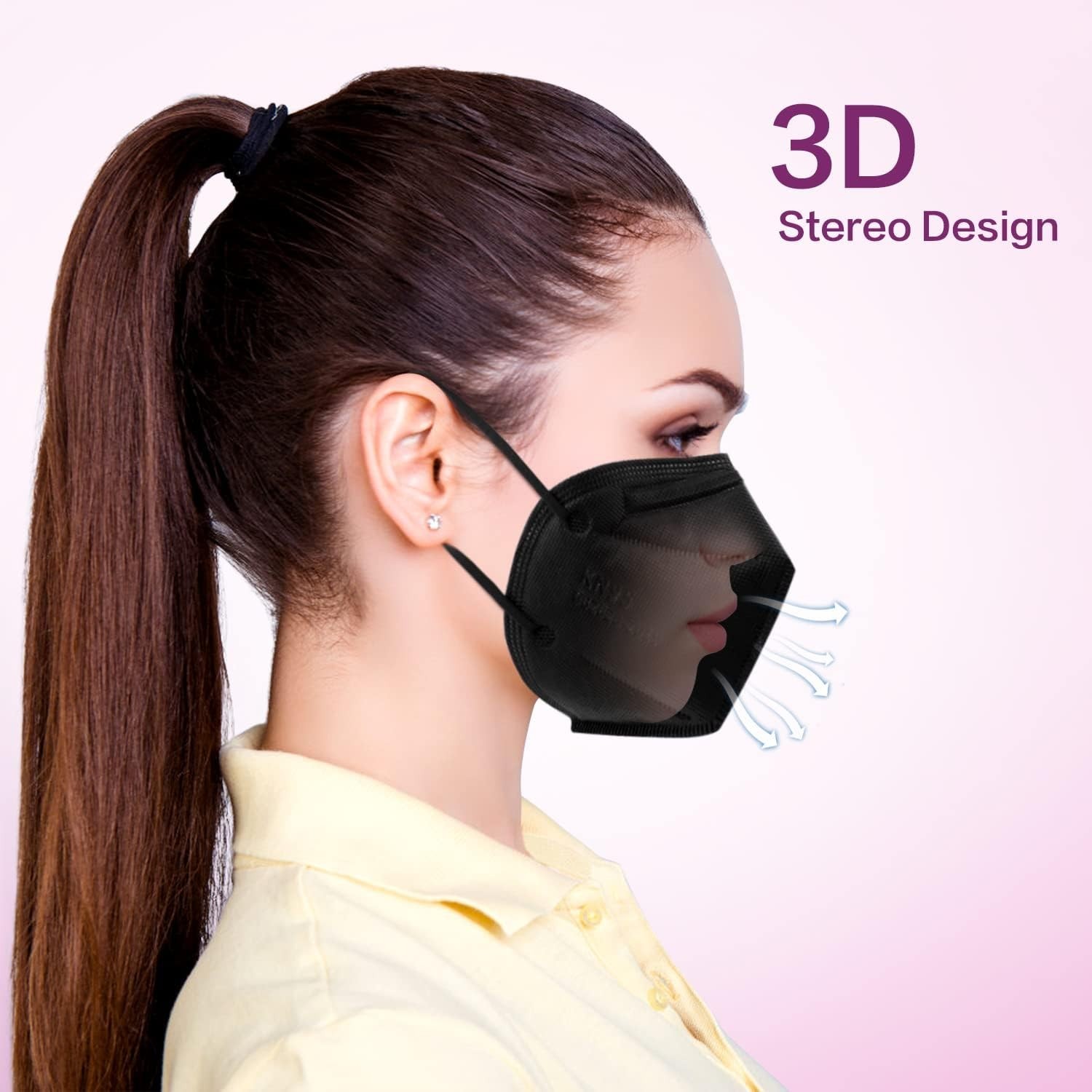 N95 Mask Black MADE in USA Particulate Respirator Protective Face Mask (10-Pa…