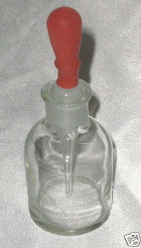 Clear glass dropper bottle w rubber bulb bubble drop reagent lab 60 ml 2 oz New