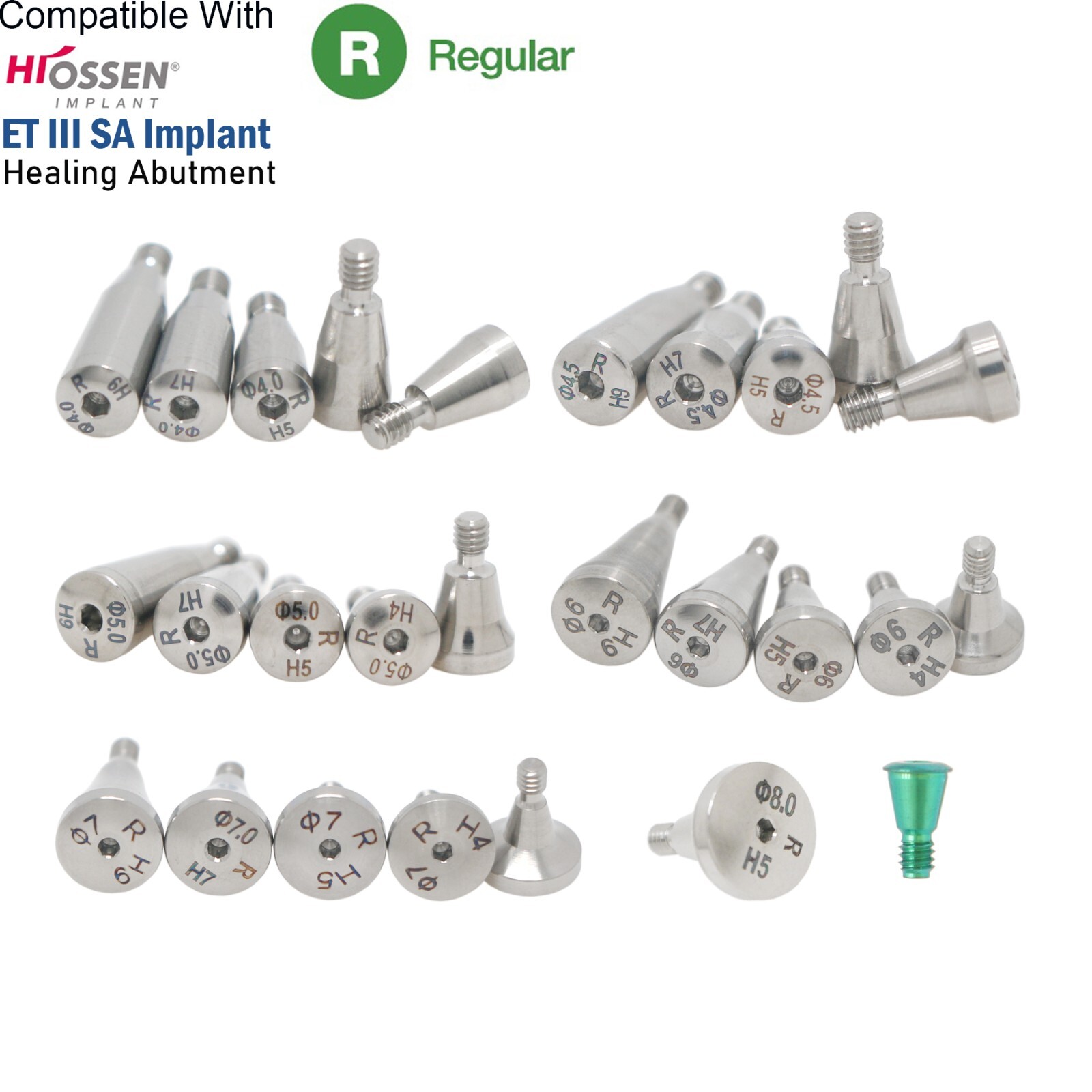 Dental Healing Abutment Cover Screw Regular Platform Fits Osstem Hiossen