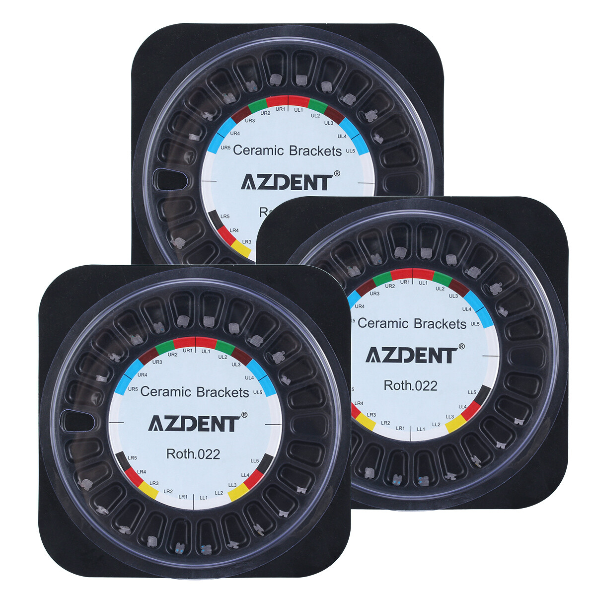 AZDENT Dental Orthodontic Ceramic Brackets Braces Roth.022 Hooks 3 4 5
