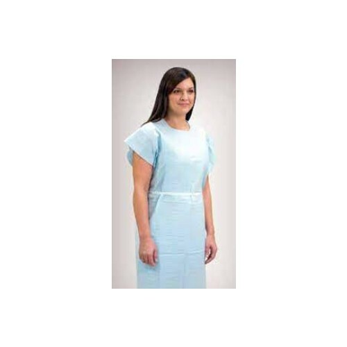 *50-Pieces* Graham Medical “30 x 42” Exam Gown 3 Tissue Layers Blue 222