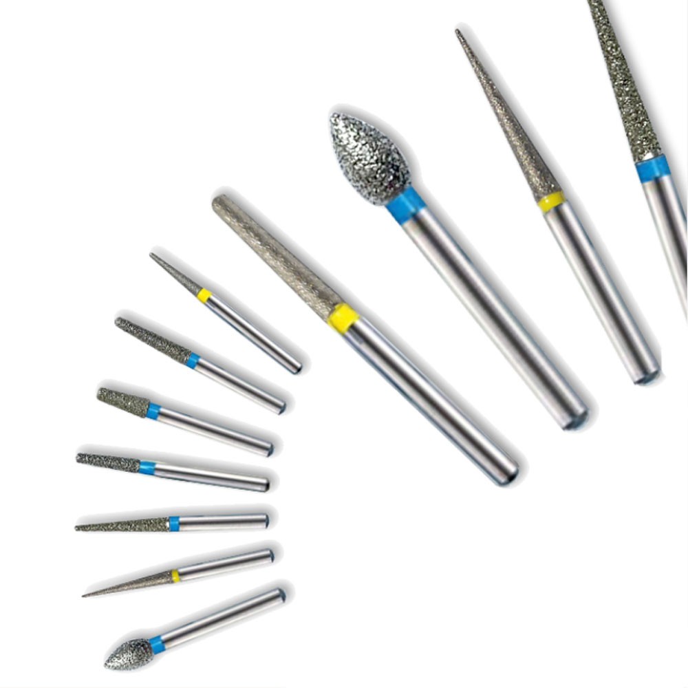 100PCS Dental DIA-BURS Diamond Burs 1.60mm for High Speed Handpiece 5Pcs/pack