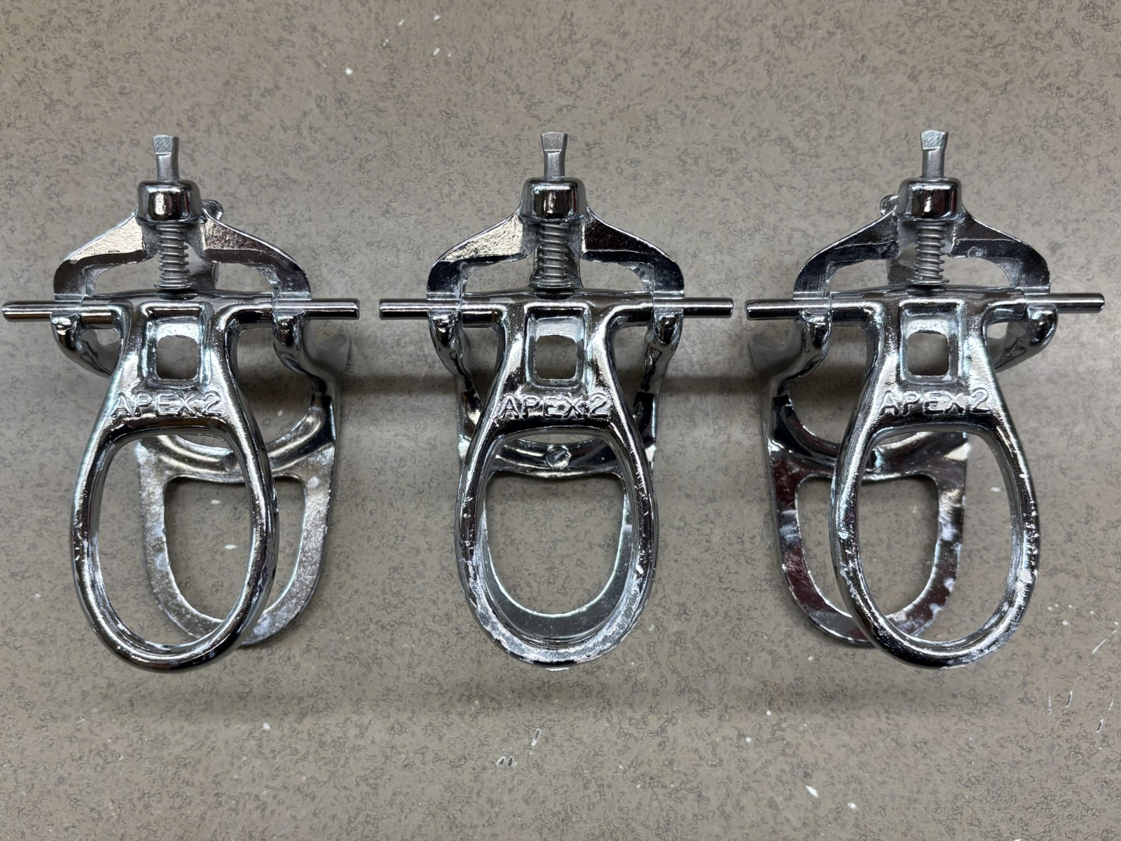 Lot of 3 Apex 2 Dental Articulators Model Mount Occlusion Chrome Adjustable