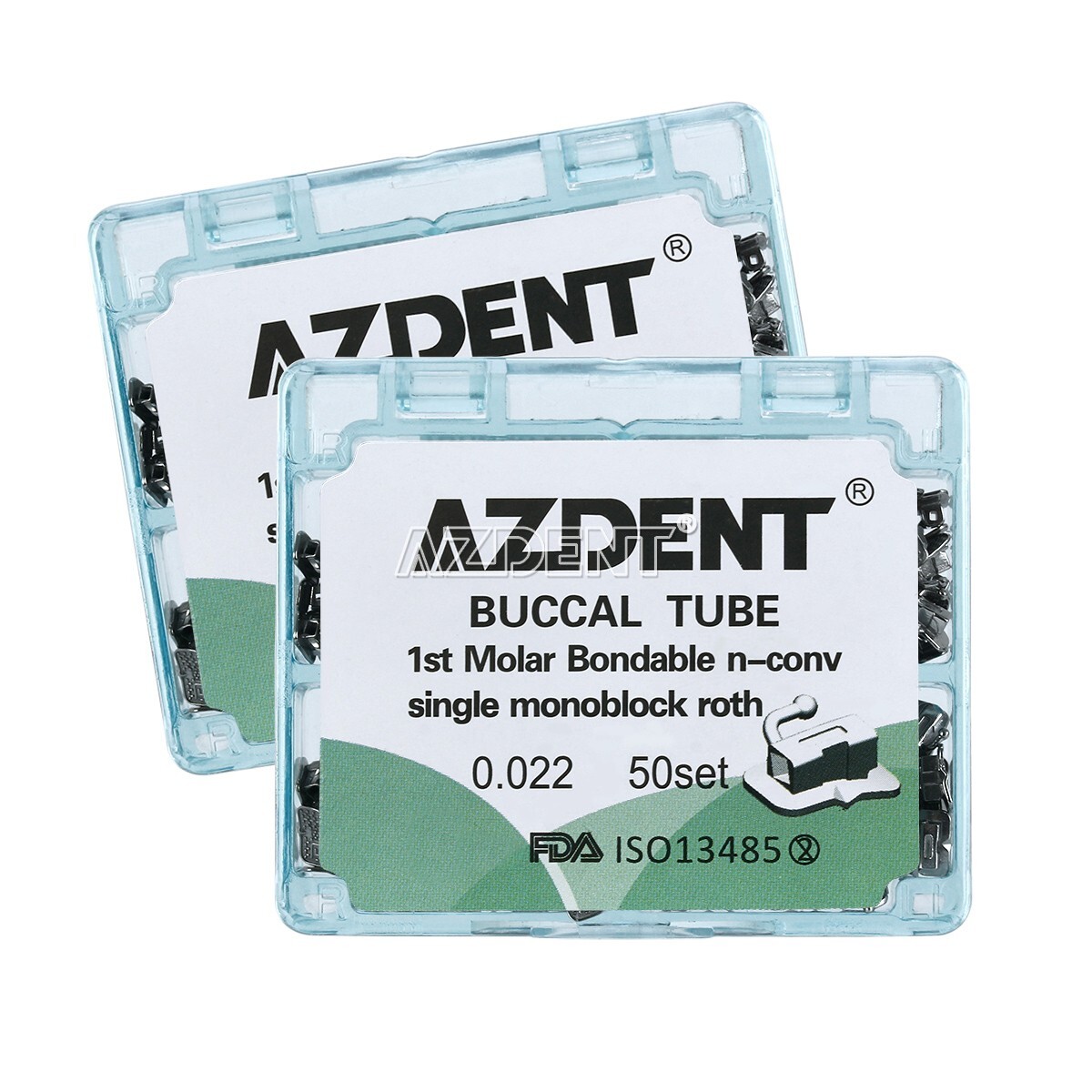 AZDENT Dental Ortho Buccal Tubes 1st Molar Tube Roth 0.022 Bondable Non-conv