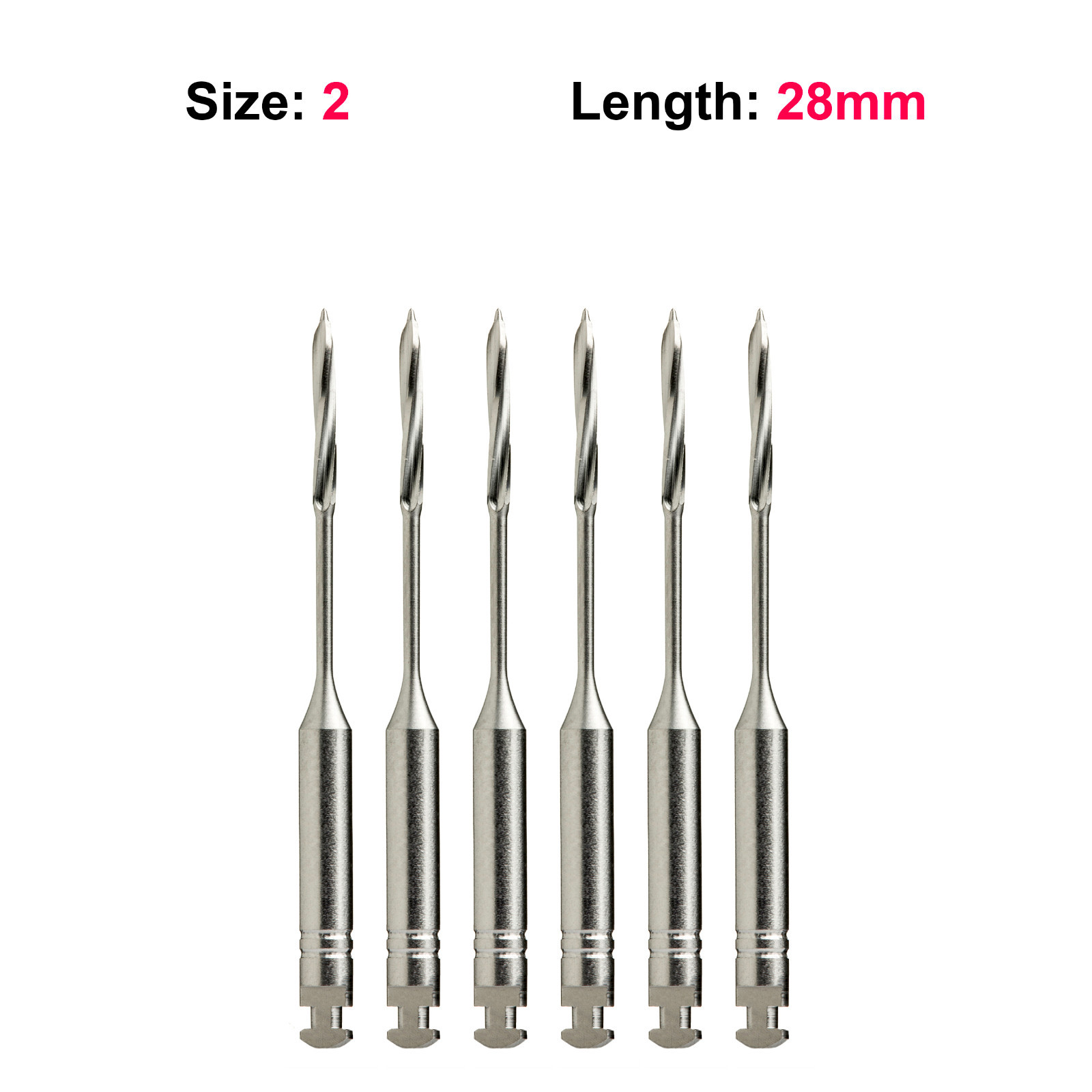 Peeso Reamers Endodontic DRILLS Drill #2 28mm 6/Pkg Top Quality
