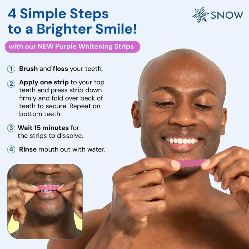 Snow Diamond Series Purple Whitening Strips – Dissolving 3 Count (Pack of 14)