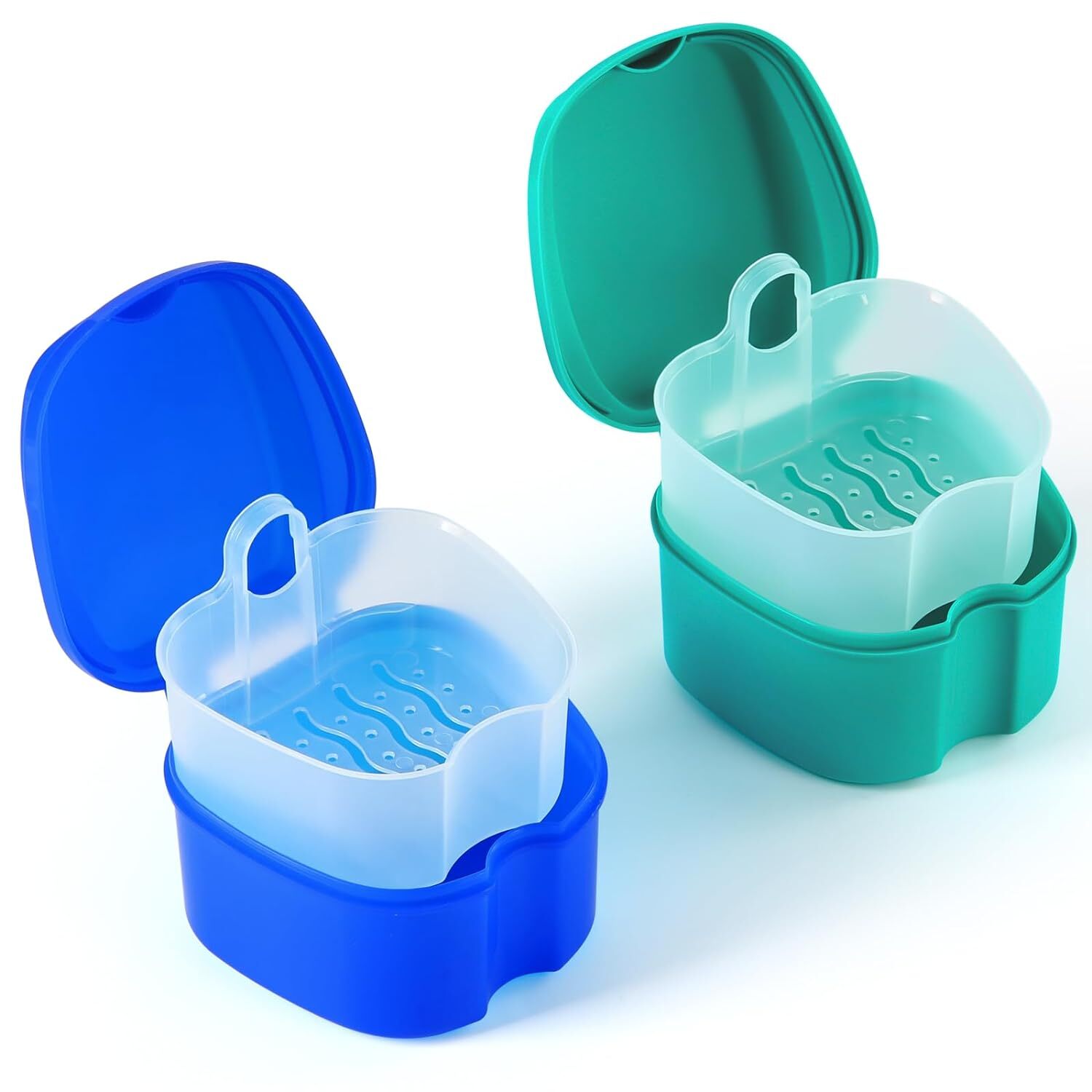 JMU Dental Denture Storage Case Box Mouthguard Container W/Strainer Basket