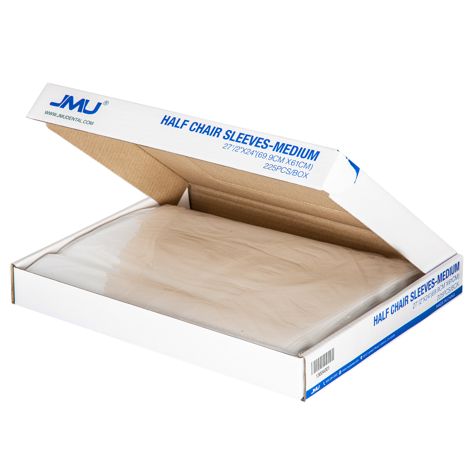 675Pcs/3Boxes JMU Dental Half Chair Sleeves PE Cover Clear Medium 27.5″ x 24″