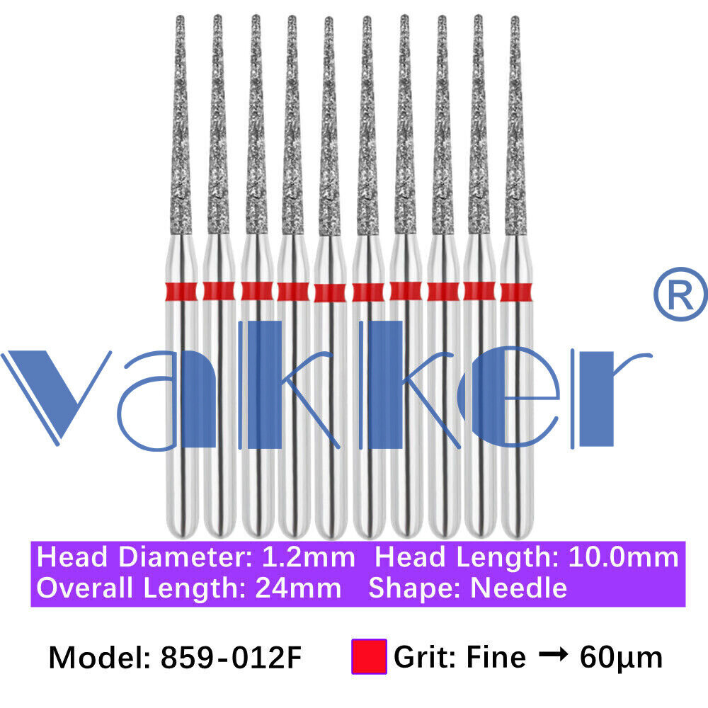 10pc Dental Diamond Burs for HighSpeed Handpiece Medium Super Fine Friction Grip