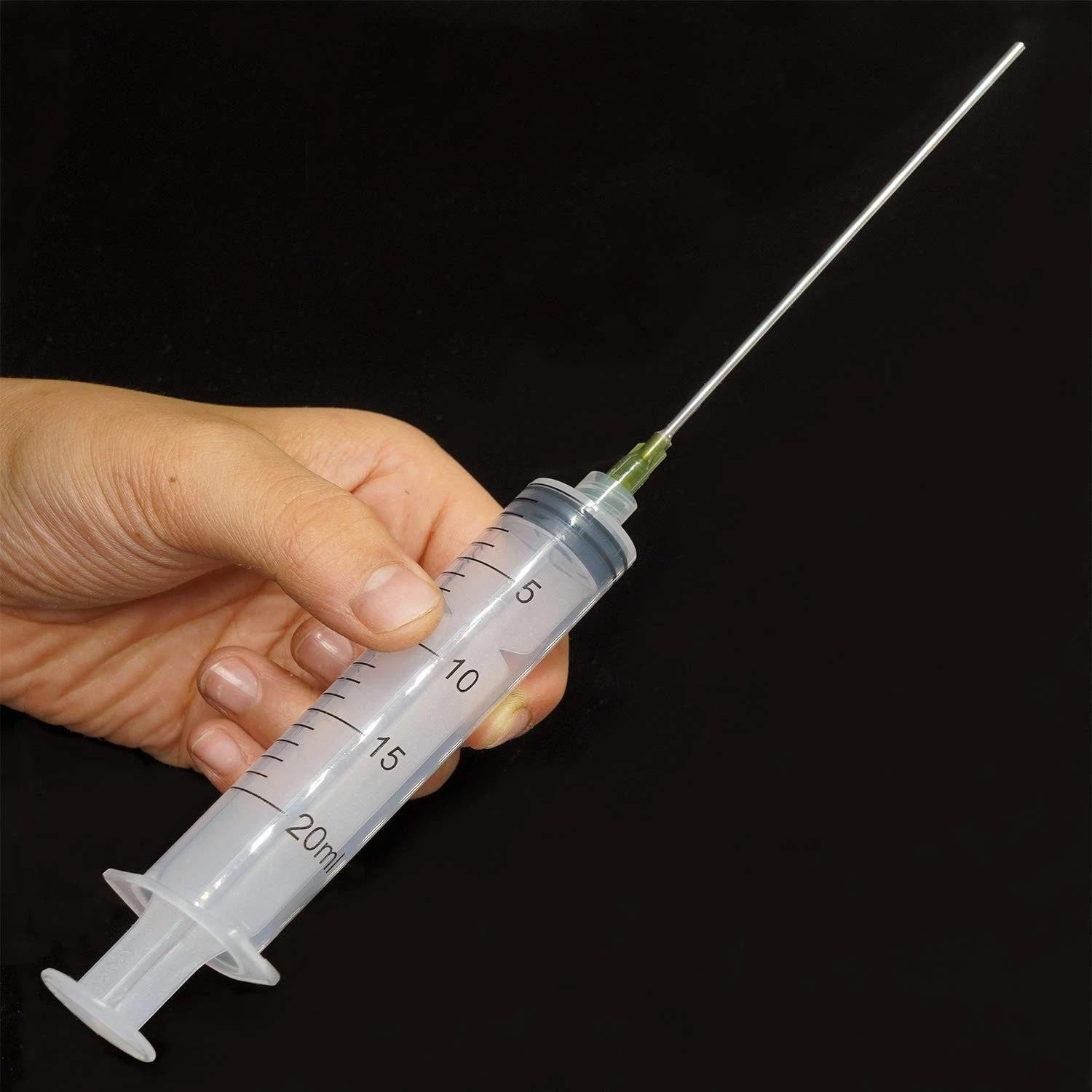 3 Pack 20ml Industrial Plastic Syringes with Blunt Luer Lock Needle 4 Inch for S