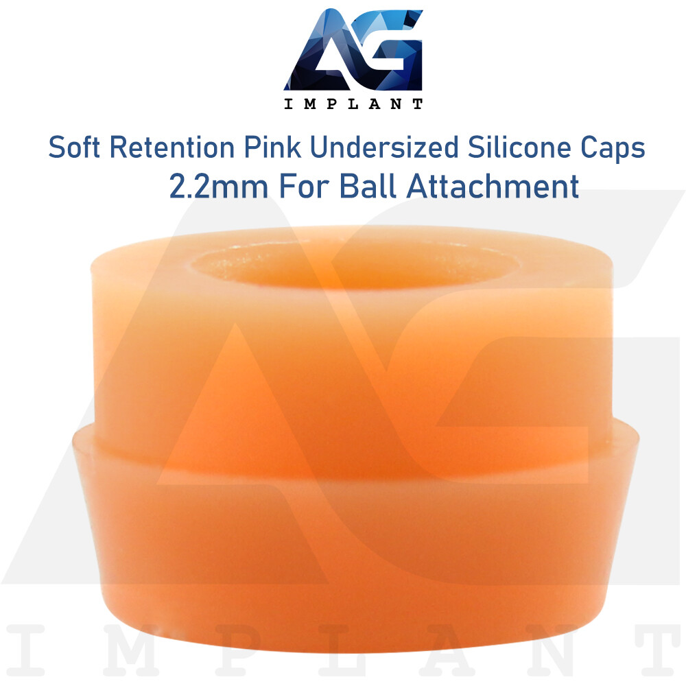 10 Pink Soft Undersized Silicone Caps 2.2mm Ball Attachment Dental Overdenture