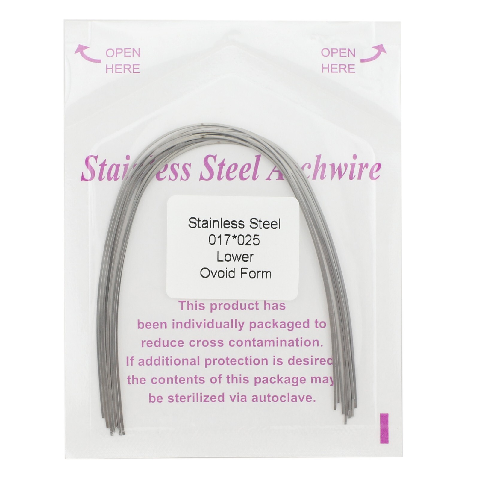 100pcs Dental Orthodontic Arch Wire Stainless Steel Ovoid Form Round Rectangular