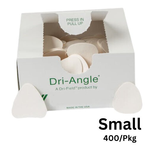 400/Pk Dri-Angle Dental Absorbent Cheek Saliva Control Cellulose Triangle, SMALL