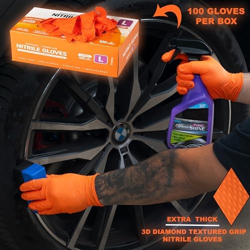 GENERIC DISPOSABLE NITRILE POWDER FREE RUBBER GLOVES, 100 PIECES. XL – ORANGE