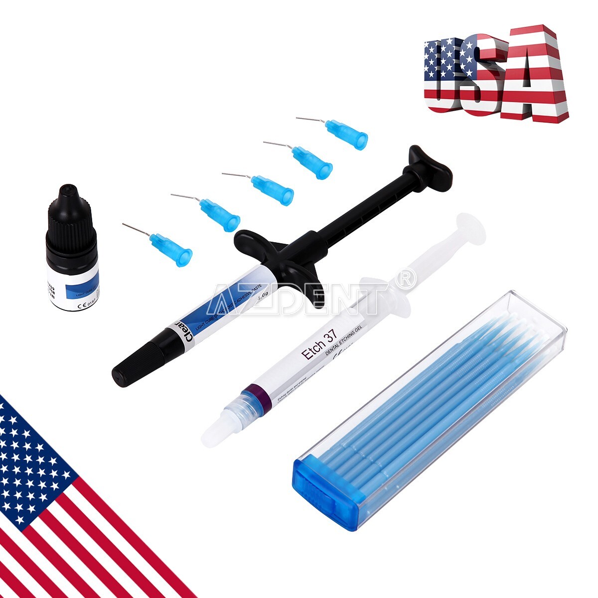 Dentex Dental Orthodontic Bonding Light Cure Adhesive Paste Primer Etchant Kit