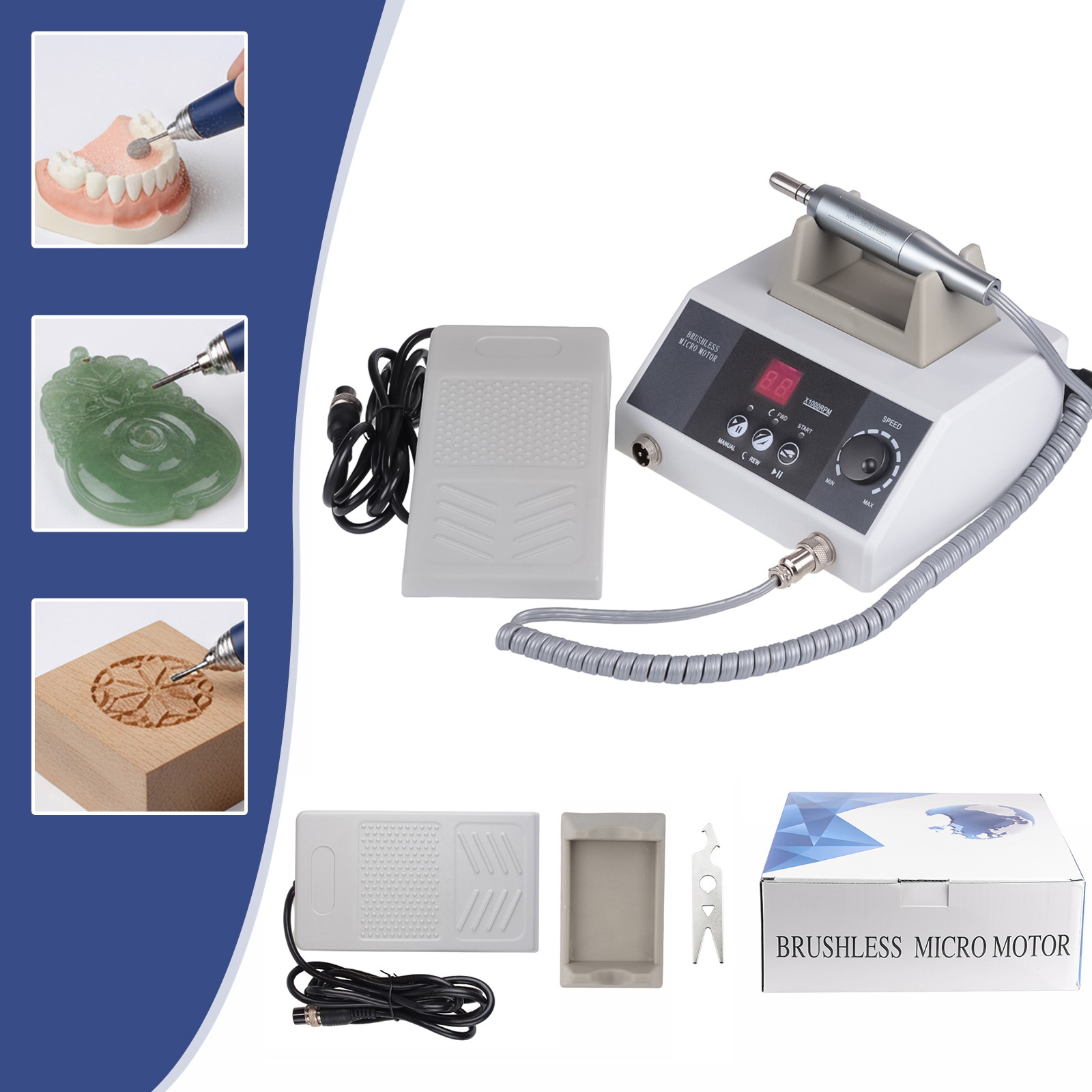 Dental Brushless Electric Micro Motor Polishing Machine+50K RPM E-type Handpiece