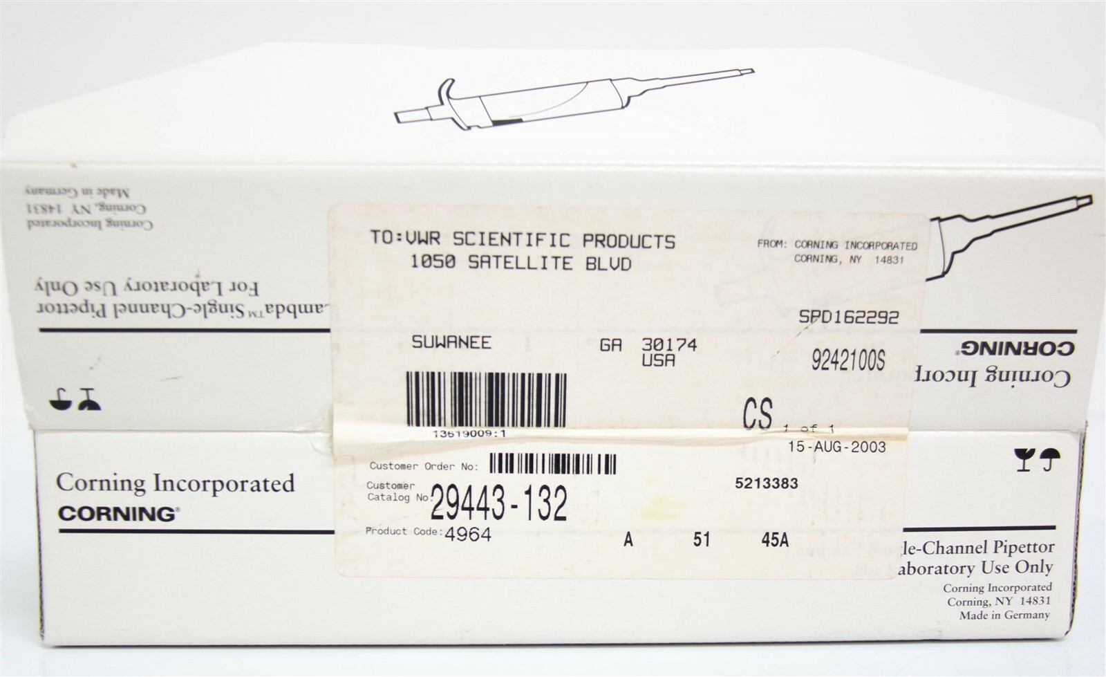 CORNING Lambda 4964 100-1000ul Pipette & VWR 821 5-50ul Micropipette New 8380K