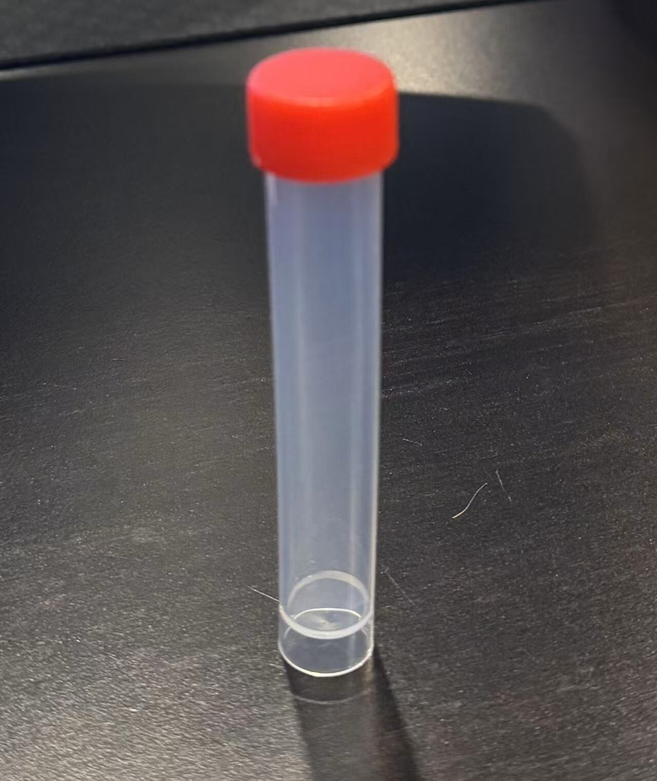 400pc New 10mL Flat bottom plastic white transparent test tube w/ red screw cap