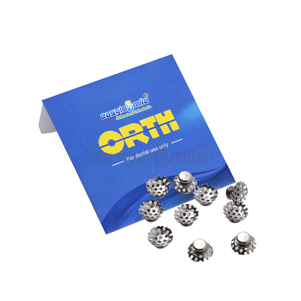 Dental Orthodontic Lingual Buttons Bondable Ceramic Round/Rectangular Base 10Pcs