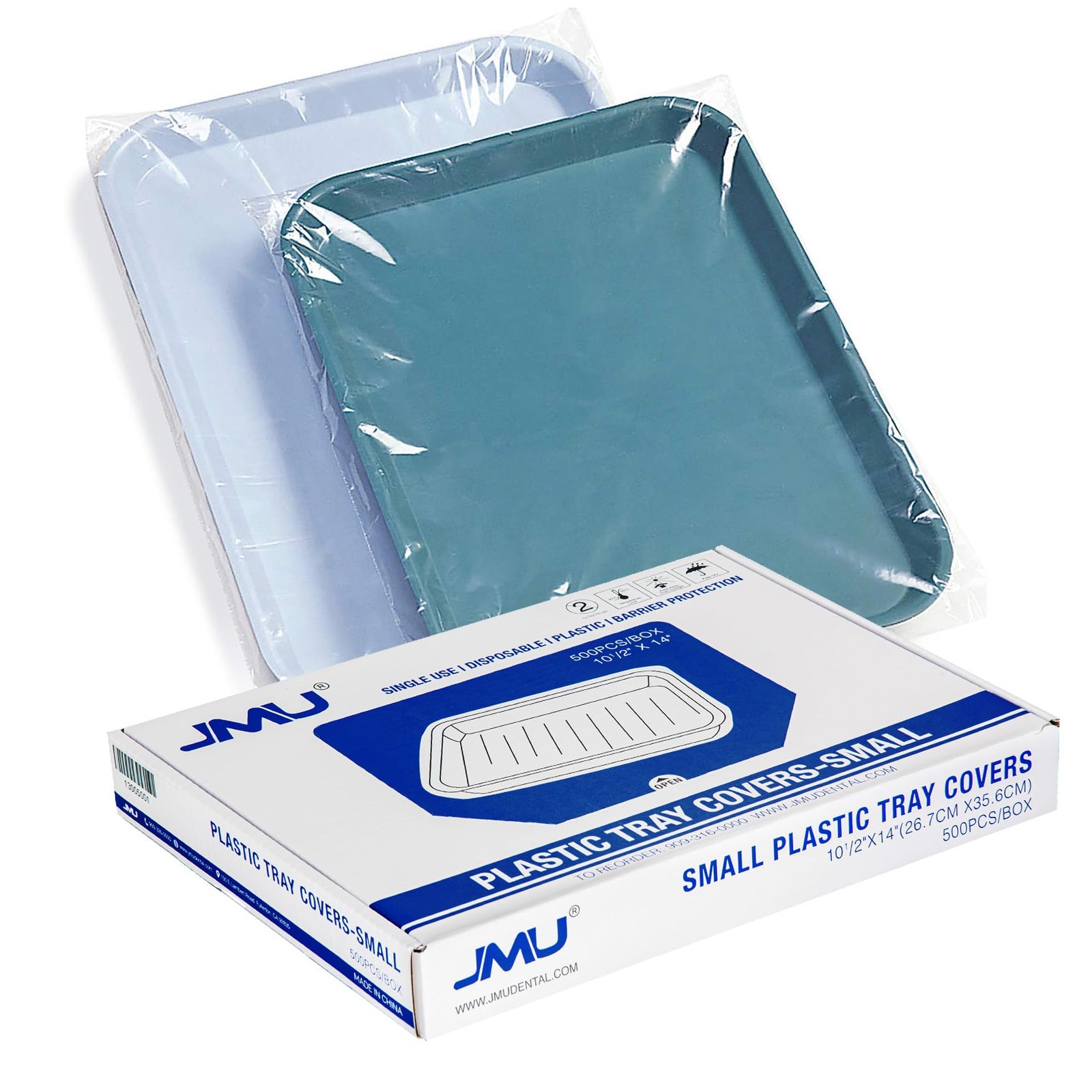 JMU Dental Tray Covers, Disposable Clear Plastic Sleeve, Ritter Size B 10.5 x 14