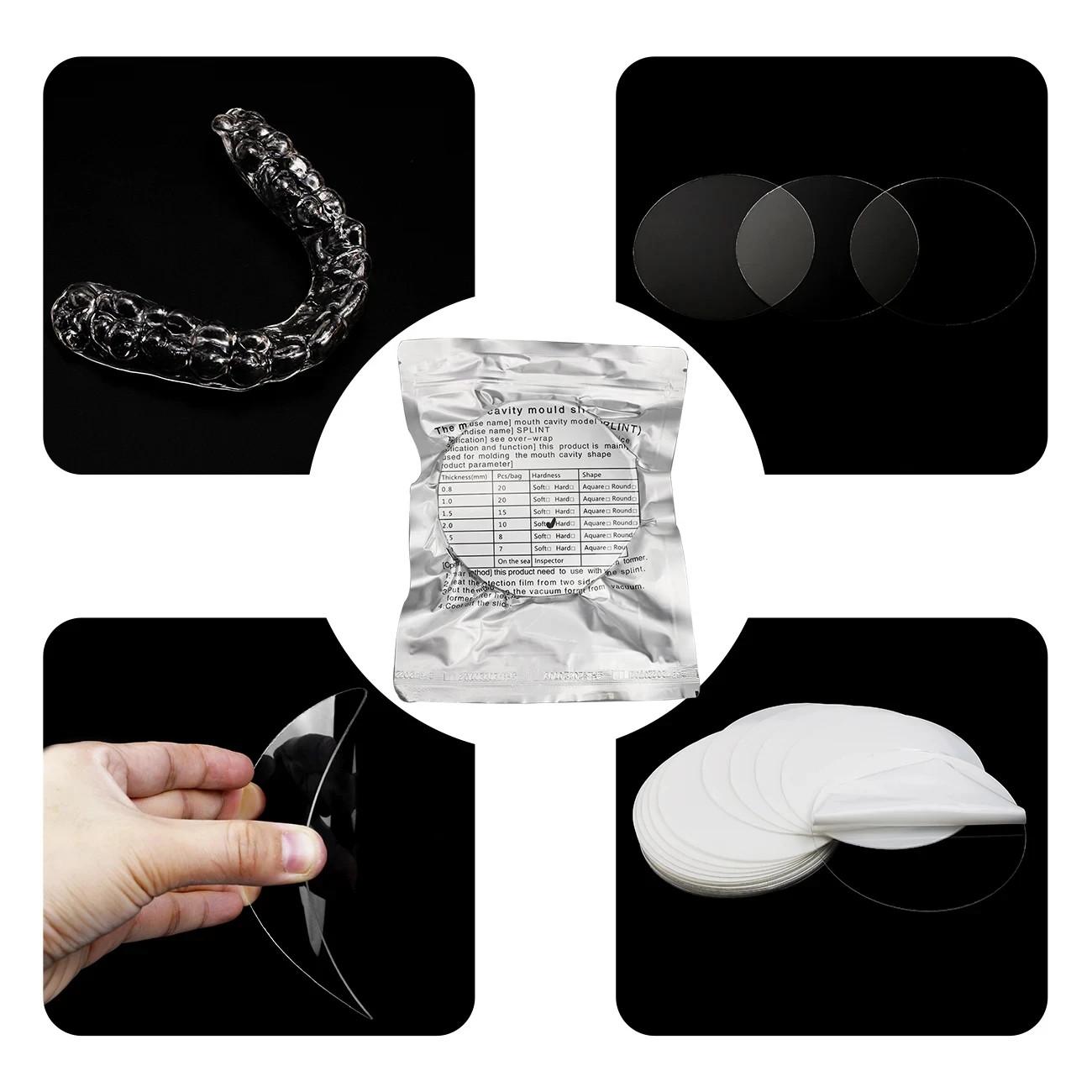 Dental Lab Round Hard Splint Sheet Thermoforming Material for Vacuum Forming USA