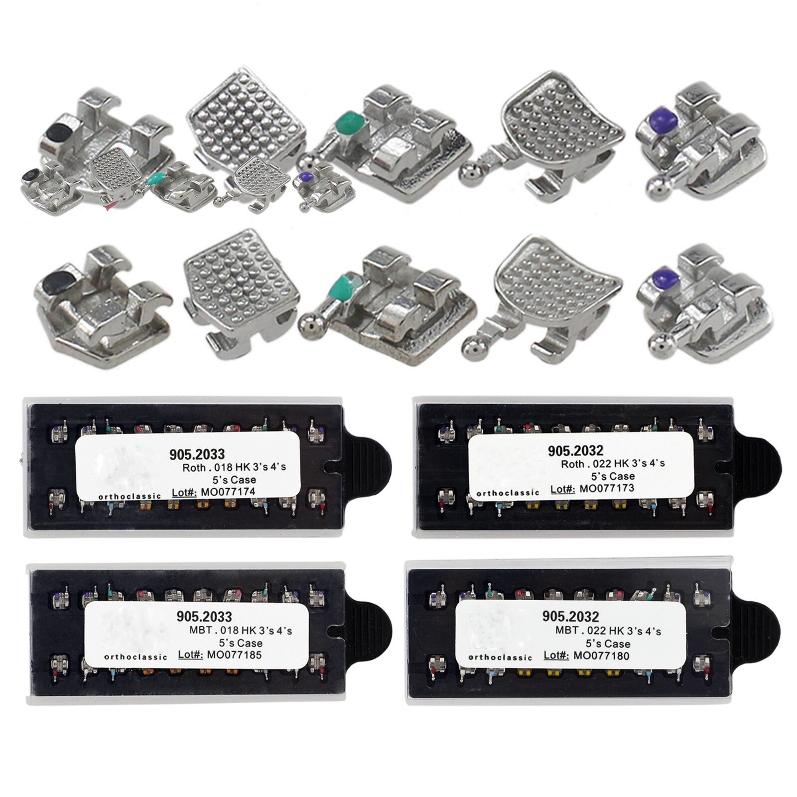 Dental Orthodontic Metal Brackets Braces Mini MIM Roth MBT 018 022 345 Hooks 5-5