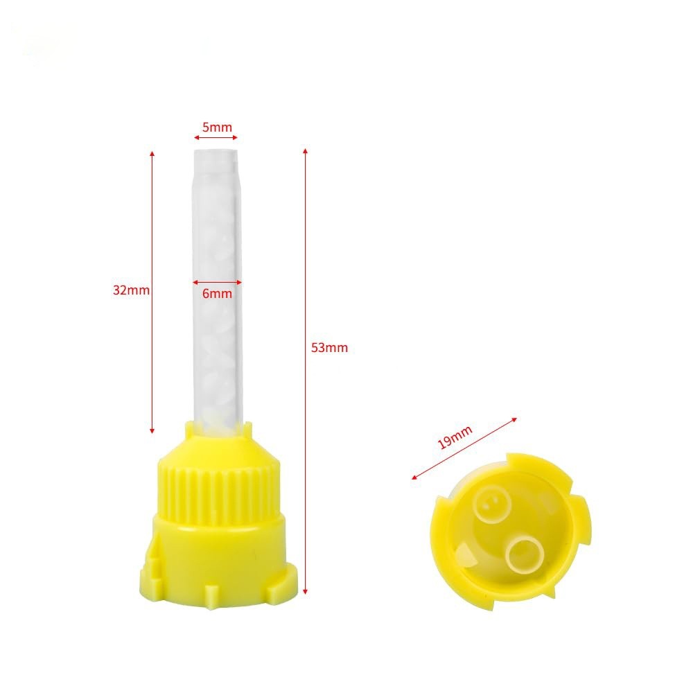 50 Pcs Dental Impression Intraoral Mixing Tips Short 5CM Yellow 1:1 USA