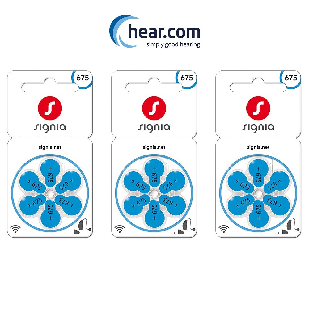 Signia Hearing Aid Batteries- Size 675 (Pack of 3) FREE SHIPPING 18 PCS BATTRIES