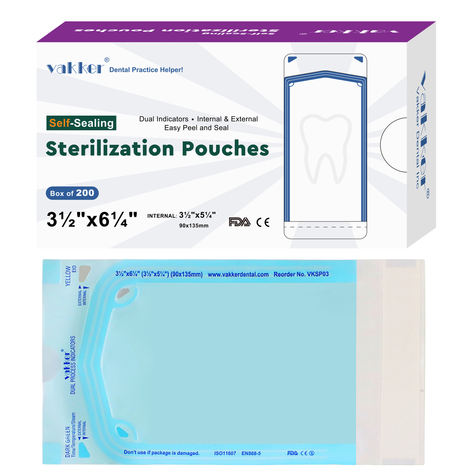 All size Self Sterilization Pouches Autoclave Sterilizer Bag Dental Tattoo Nail