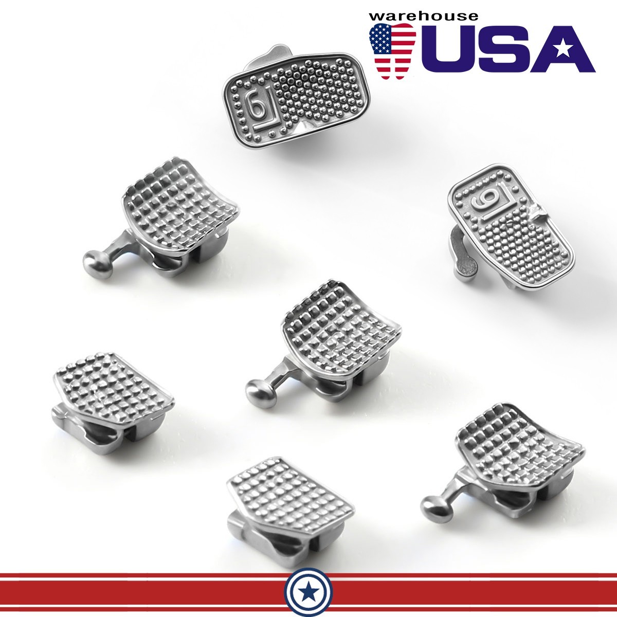 AZDENT Dental Orthodontic Self Ligating Braces Bracket Mini Roth.022 Hooks 345