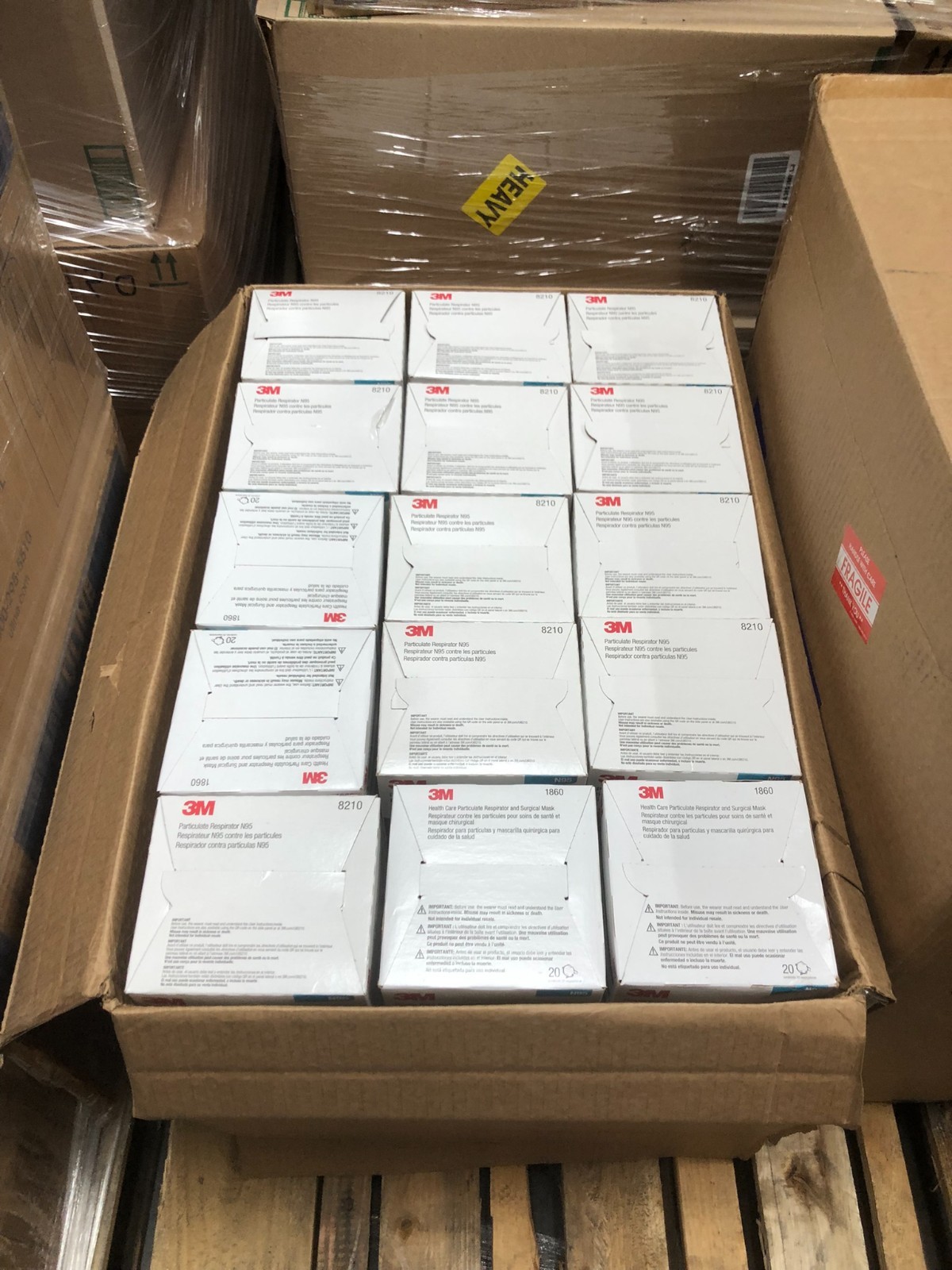 3M 8210 N95 Particulate Respirator Mask Dust Safety Filtration 20 Count,