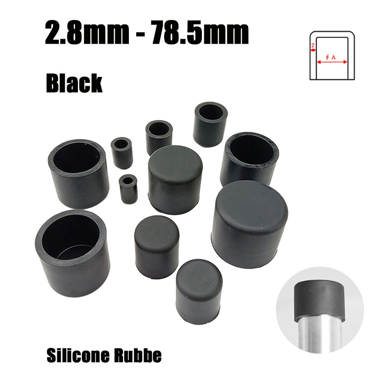Black Silicone Rubber Blanking Stopper End Cap Cover Caps for Pipe 2.8mm-78.5mm