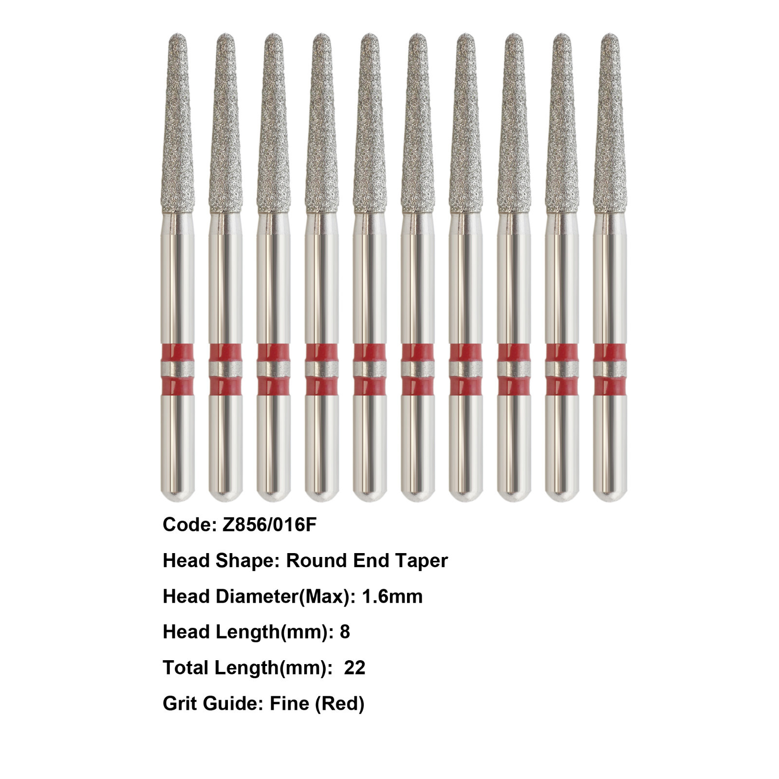 Dental Diamond Bur Zirconia Cutting Bur Round Football FG Fine Medium Grit Z856