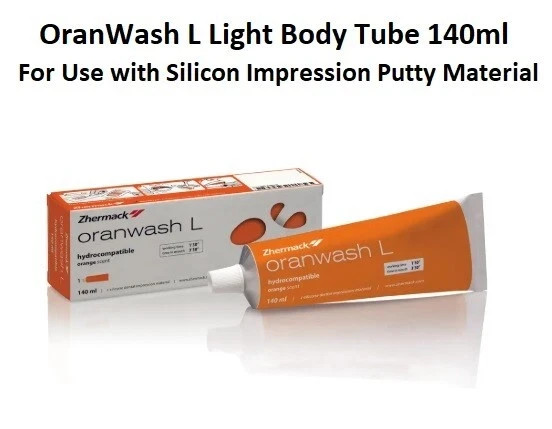 Zhermack Dental ORANWASH L Light Body 140ml Tube for Silicone Impresion Putty