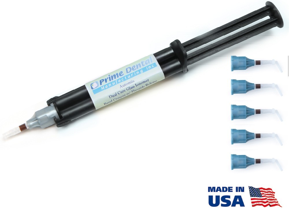 Prime-Dent Dual Cure Glass Ionomer Band Cement NATURAL KIT 015-028 USA