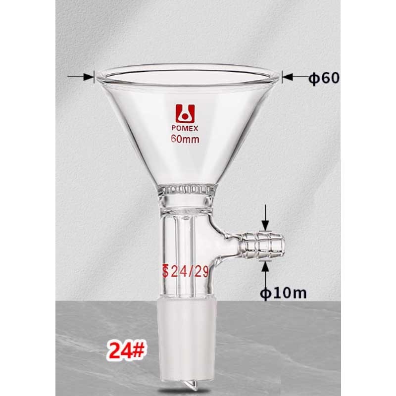 60mm(24/29) Transparent Glass Filter Funnel with Standard Joint Lab Glassware