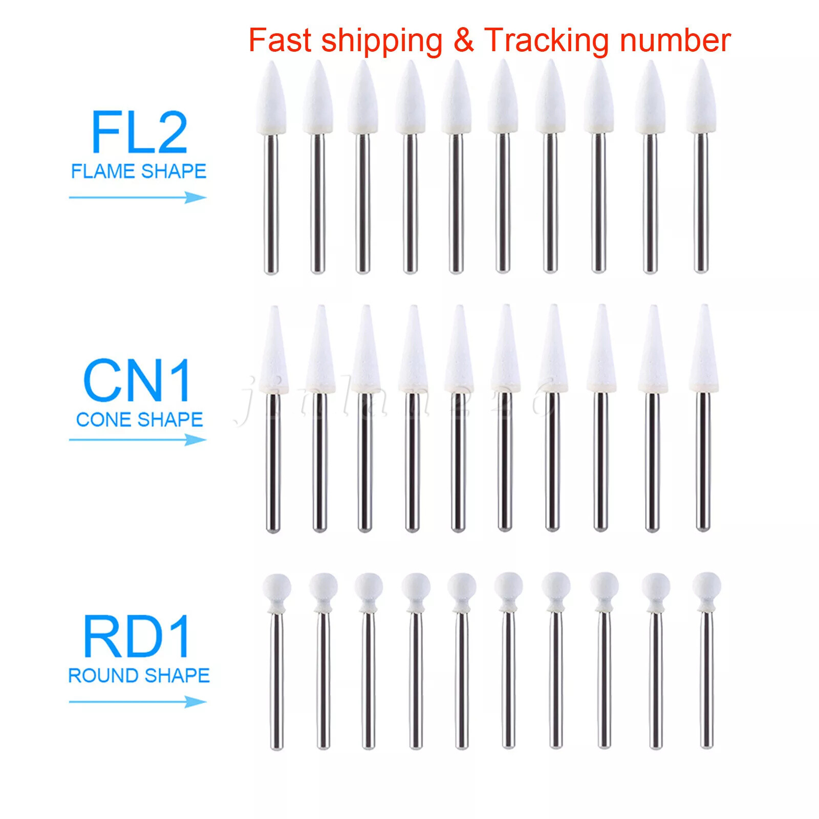 12Pcs Dental Green Stone Polishing FG Burs Kit Aluminum Oxide For High Speed