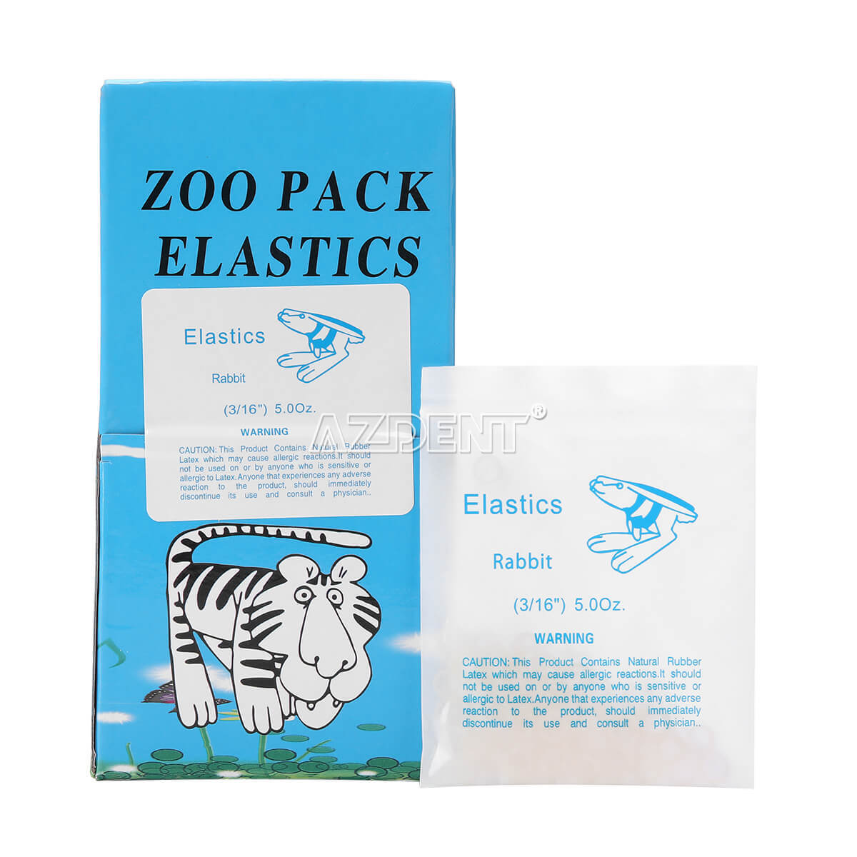 5000 piezas AZDENT Bandas goma elásticas de látex para ortodoncia Dental 3.5 OZ