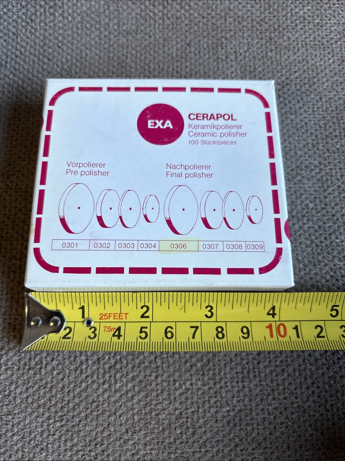 EDENTA Exa Cerapol Dental CERAMIC POLISHERS 90+ Box ~ 0306~ Made in Switzeland~