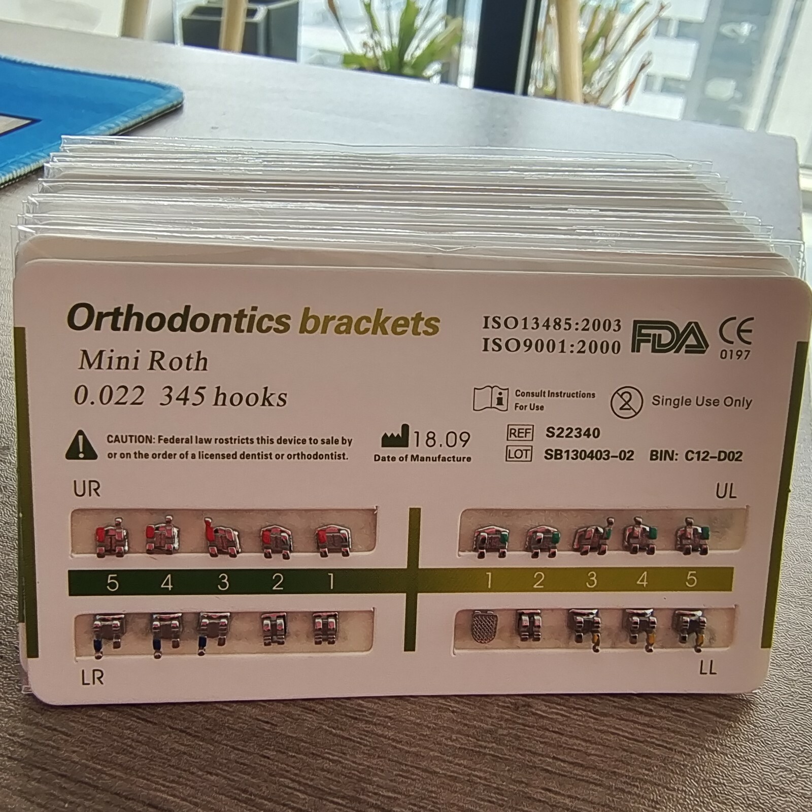 10 Packs Dental Orthodontic Metal Brackets Braces Mini Roth.022 Hooks 345 CE