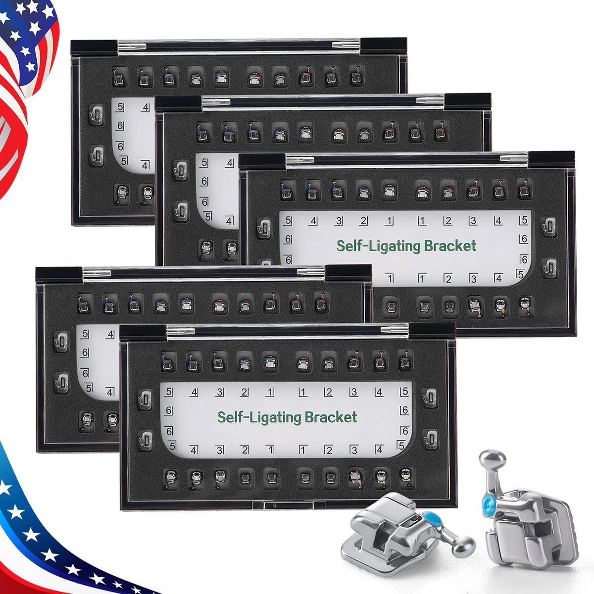 Dental Orthodontic Bracketo Autoenganchado Monoblock Mini MBT 022 Hooks 345
