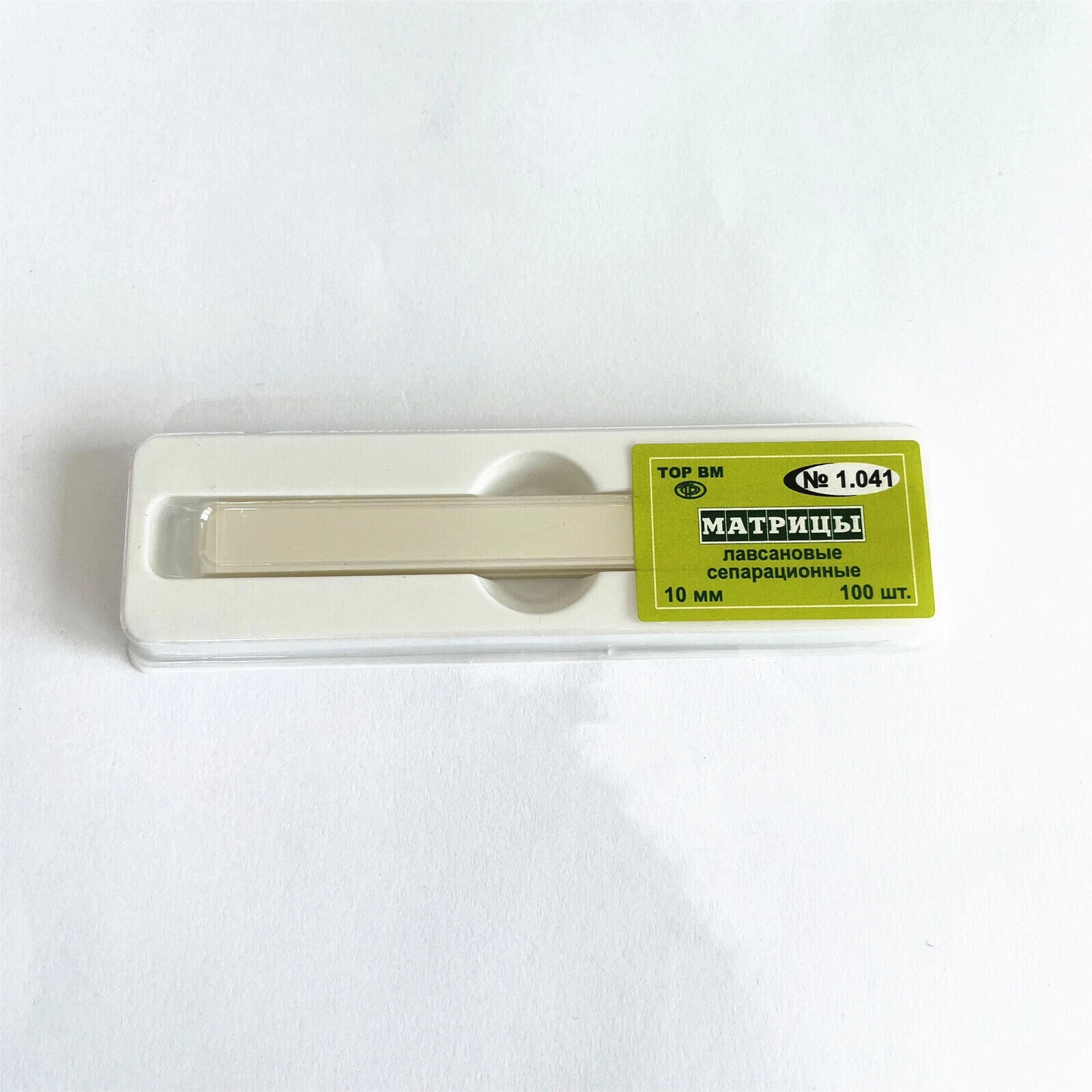 100 Pcs/Box Dental Plastic Strips Transparent For Crown Form TOP BM 1.040/1.041