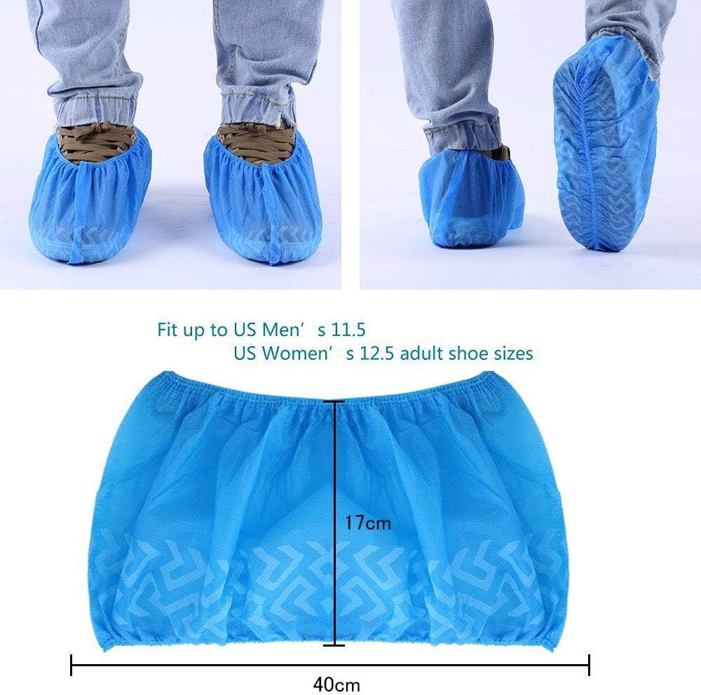 200 Pack (100 Pairs) Disposable Boot & Shoe Covers Non-Slip Durable Indoor Pro