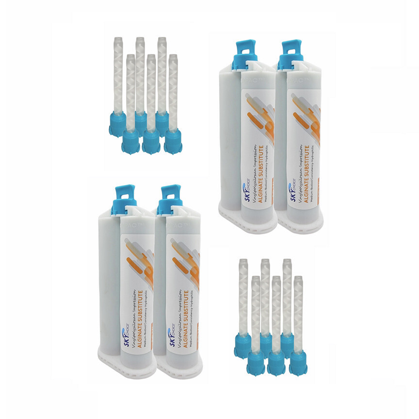 4x50mL Dental Alginate Substitute Alternative + 12 tips