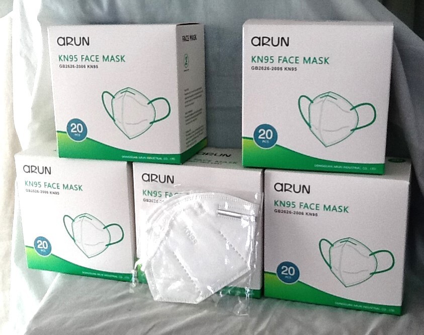 100 pc (5 boxes of 20) ARUN KN95 (GB2626-2006K95) Medical FACE MASKS