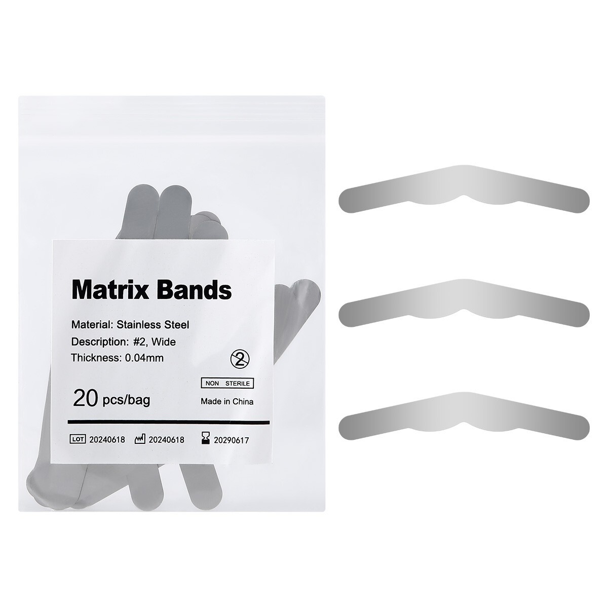 20pc/kit Dental universal Matrix Bands Tofflemire Stainless Steel band #1#2#3#13
