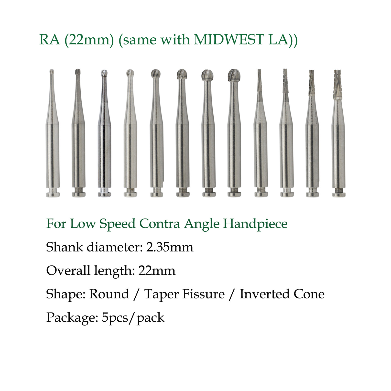 Wave Dental Surgical Burs Carbide Latch Low Speed Contra Angle Bur RA SURG 2 4 6