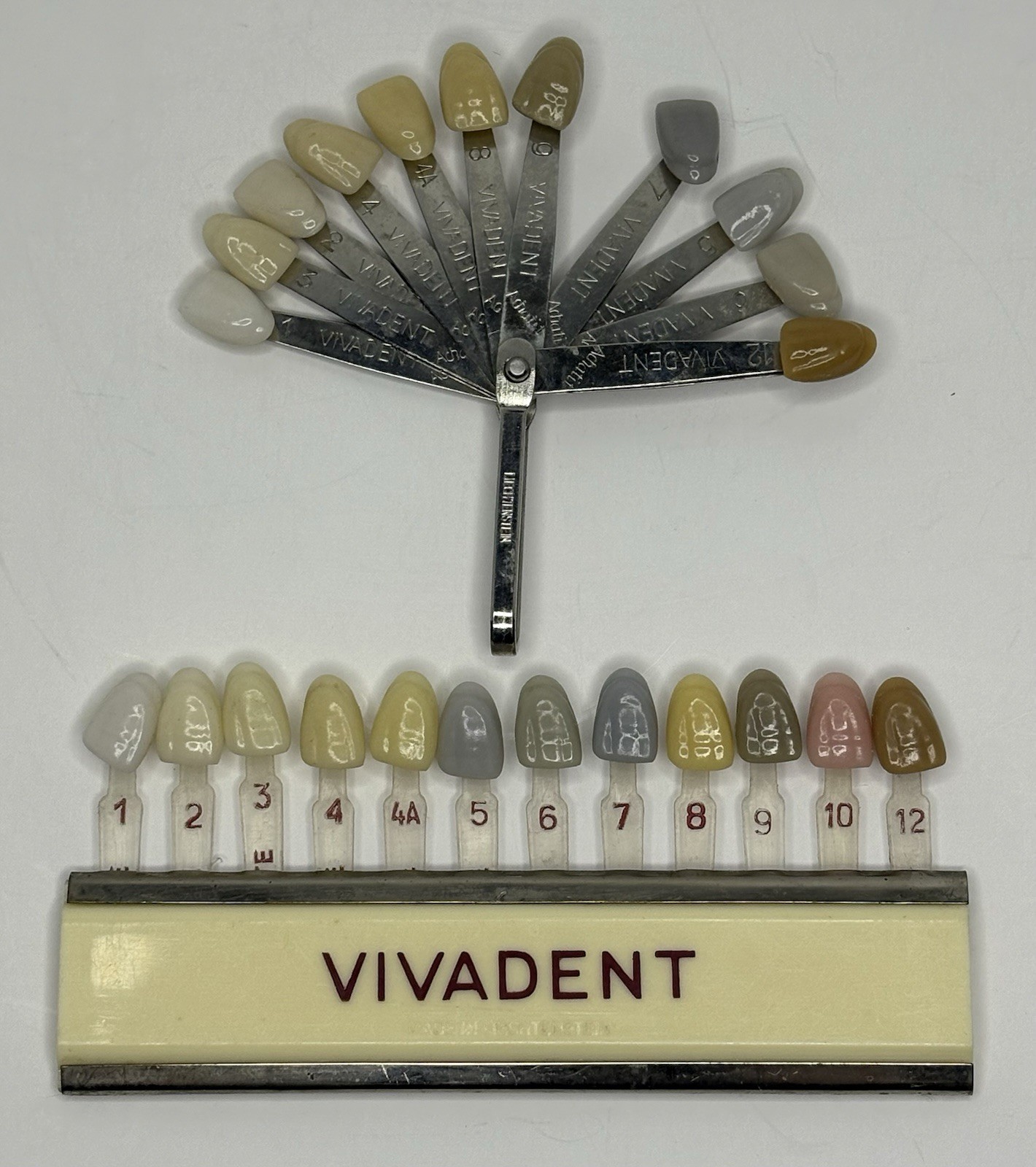 Vintage Vivadent Teeth Dentures Shade Guide Made In Liechtenstein Rare Complete