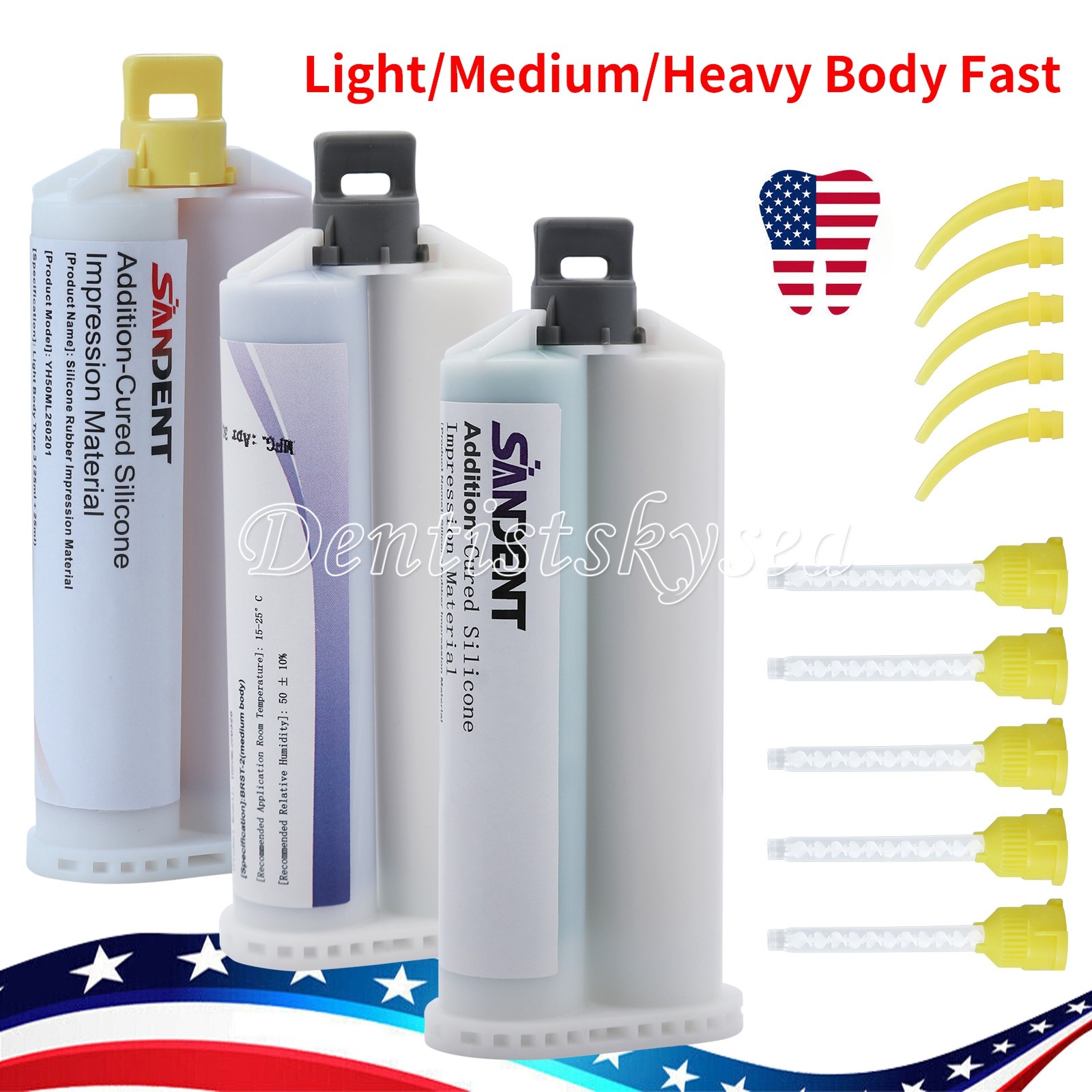 MEDIUM HEAVY LIGHT Material REGULAR SET Dental VPS Impression 50ml Cartridge