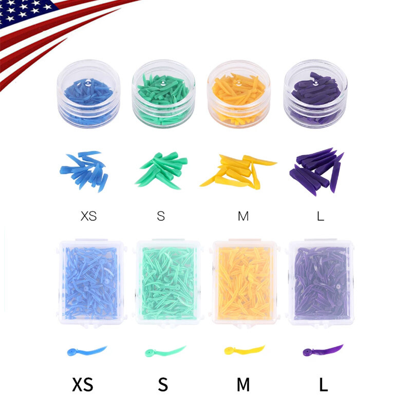 100pcs/box Disposable Dental Wedges Medical Plastic Concave Design Wedge W/ Hole